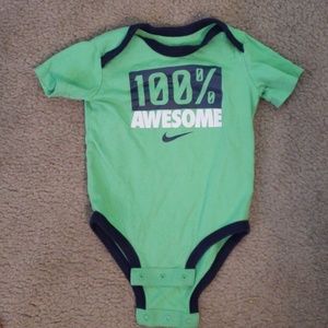 Baby boy green nike onesie